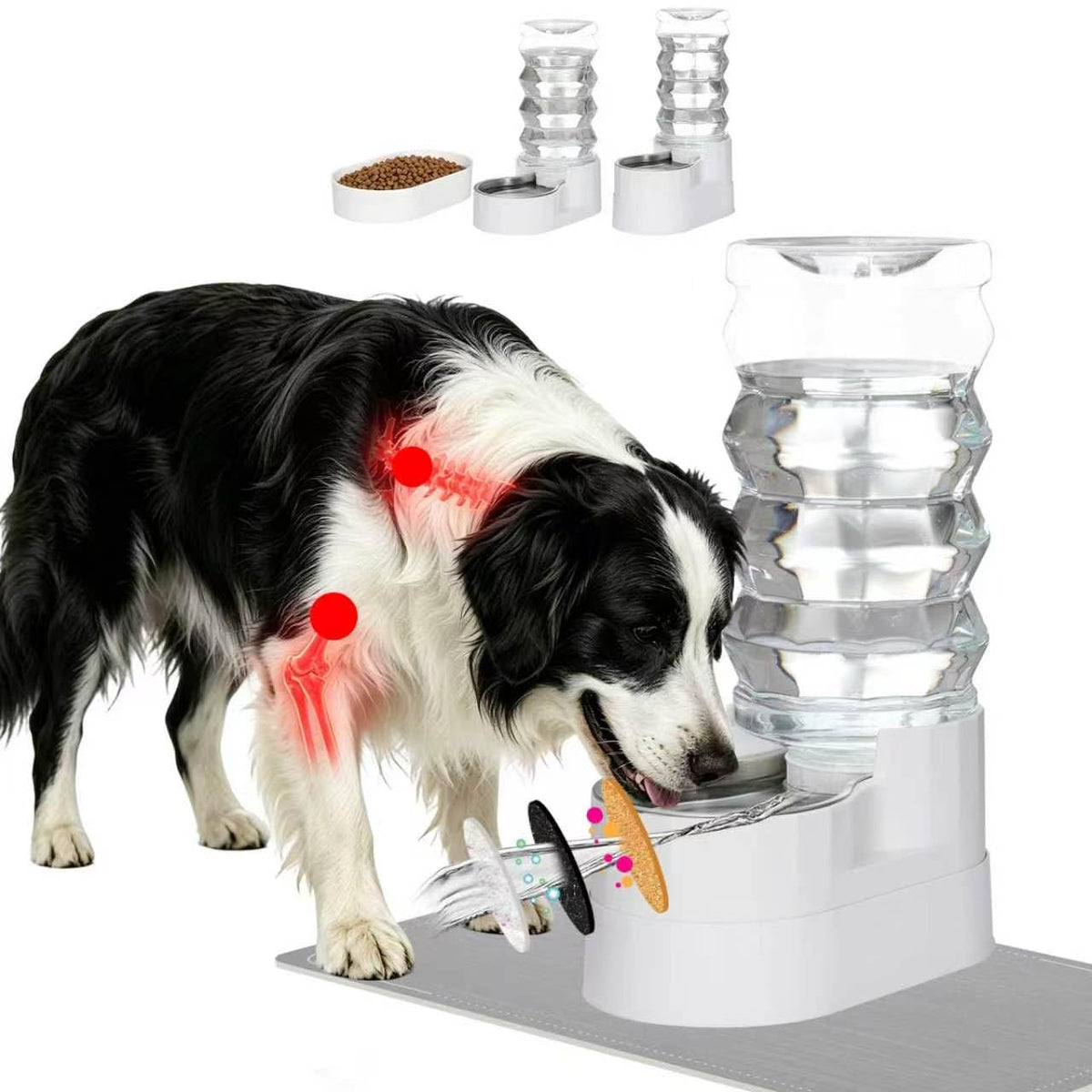 RIZZARI 4L Gravity Cat Water Dispenser:Spill Resistant for Apartments