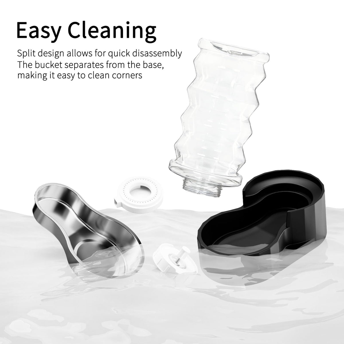 RIZZARI 4L Gravity Cat Water Dispenser:Spill Resistant for Apartments