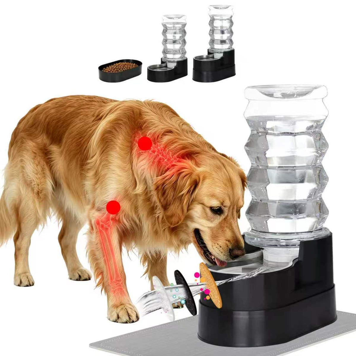 RIZZARI 4L Gravity Cat Water Dispenser:Spill Resistant for Apartments
