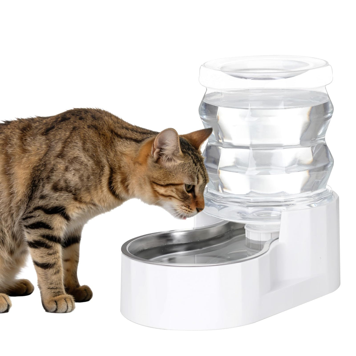 RIZZARI 4L Gravity Cat Water Dispenser:Spill Resistant for Apartments