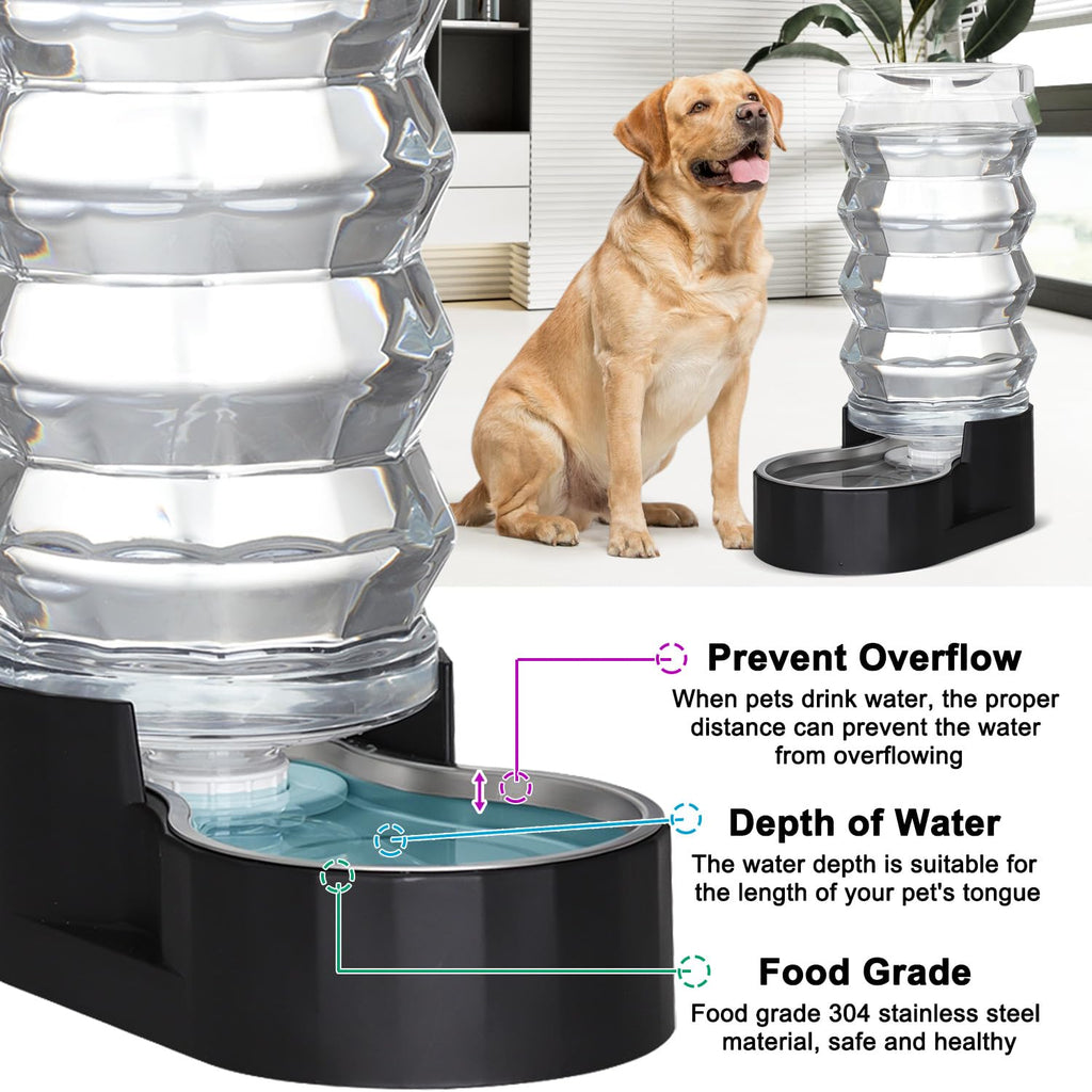 RIZZARI 4L Gravity Cat Water Dispenser:Spill Resistant for Apartments