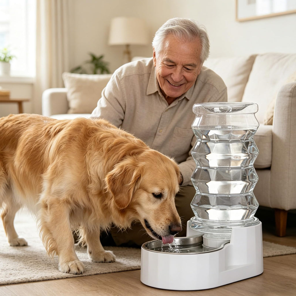 RIZZARI 4L Gravity Cat Water Dispenser:Spill Resistant for Apartments