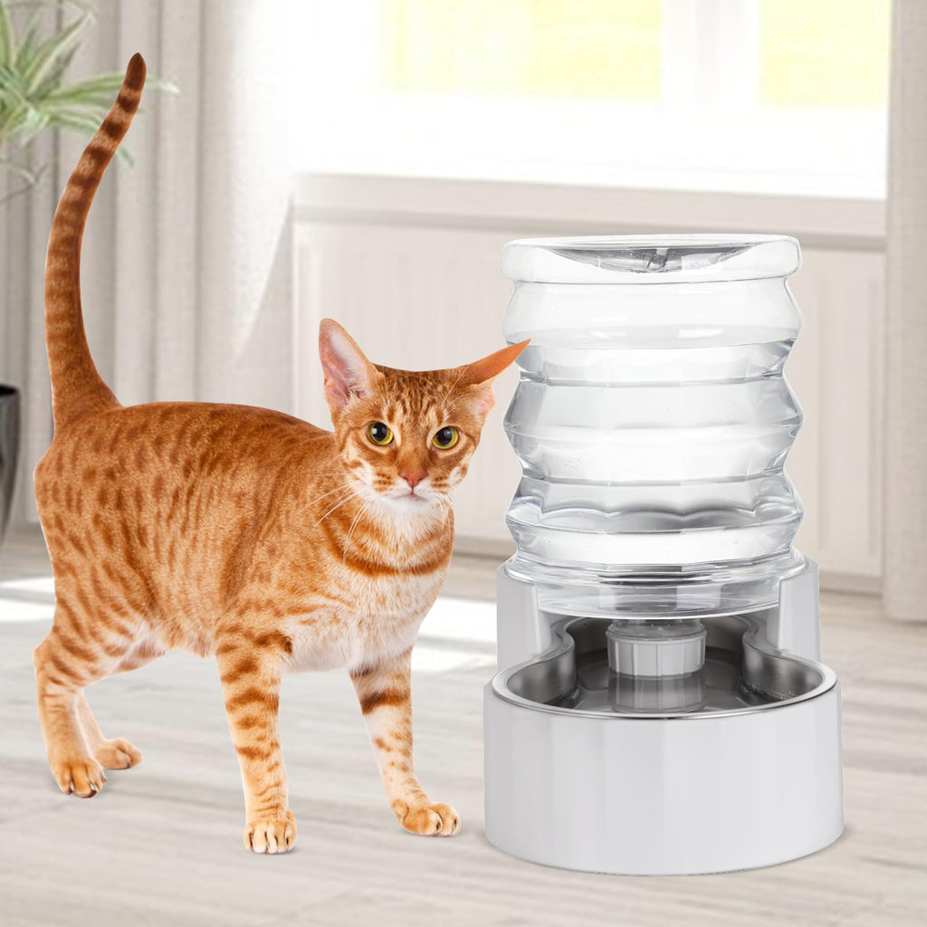 RIZZARI 4L Gravity Cat Water Dispenser:Spill Resistant for Apartments