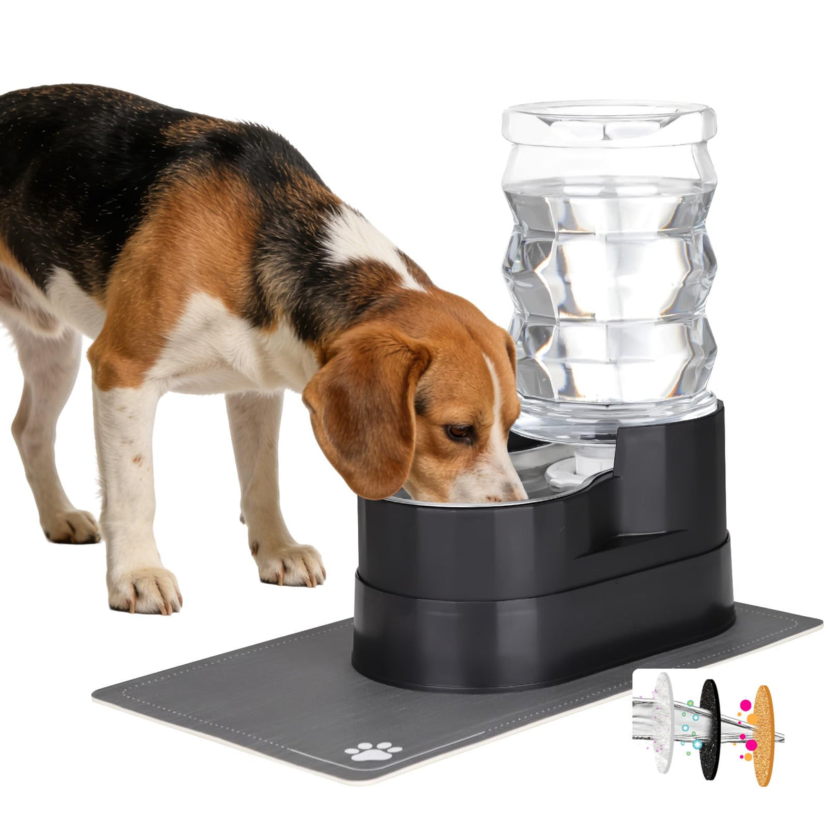 RIZZARI 4L Gravity Cat Water Dispenser:Spill Resistant for Apartments