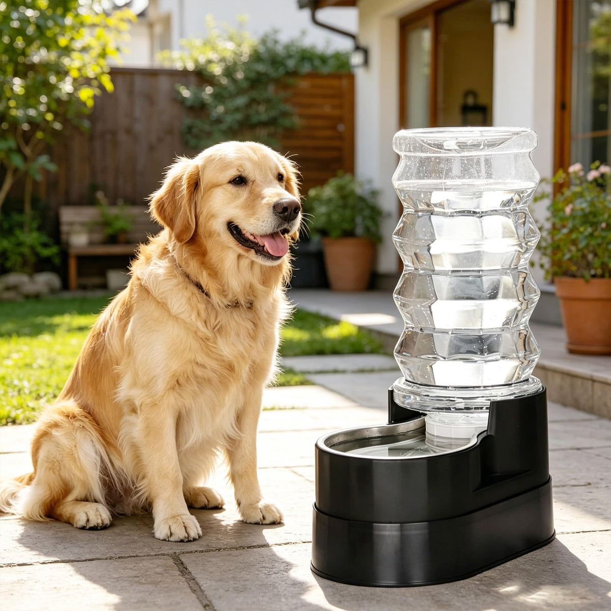 RIZZARI 4L Gravity Cat Water Dispenser:Spill Resistant for Apartments