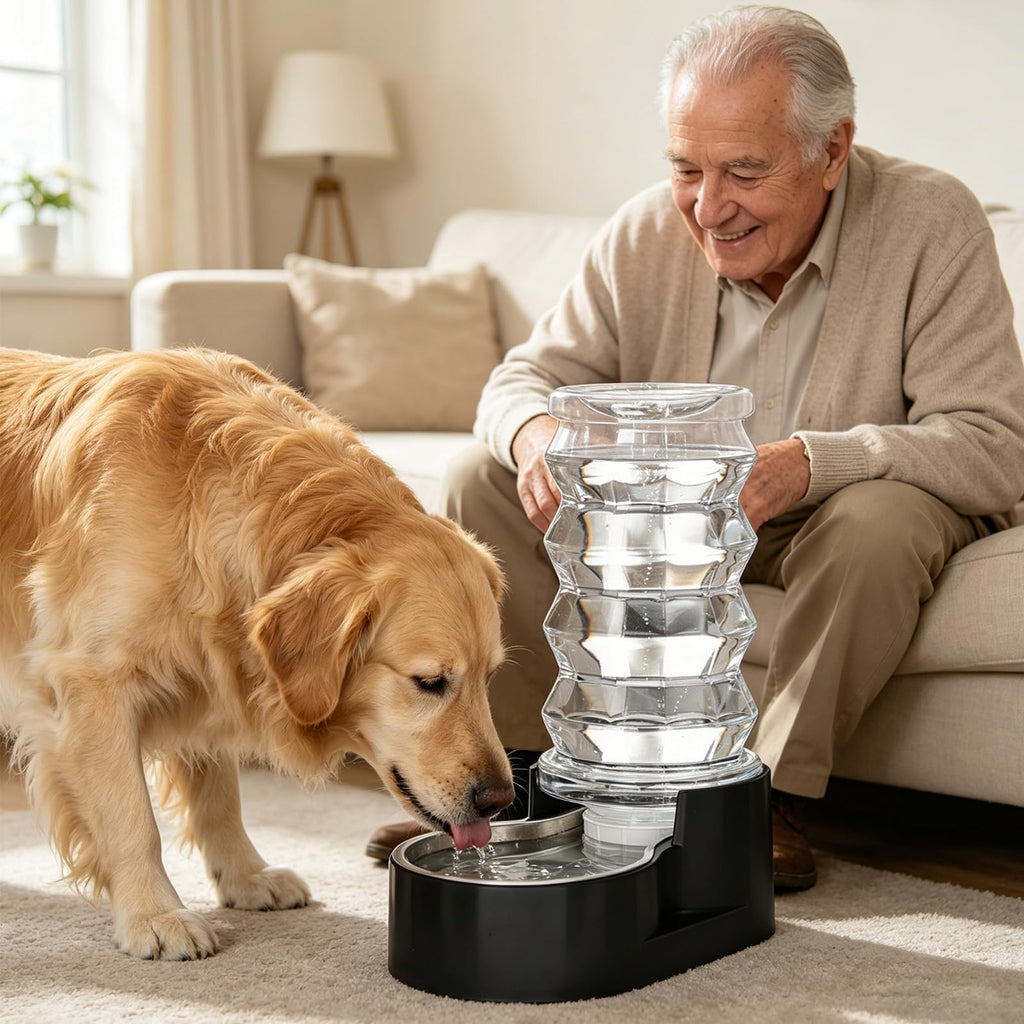RIZZARI 4L Gravity Cat Water Dispenser:Spill Resistant for Apartments