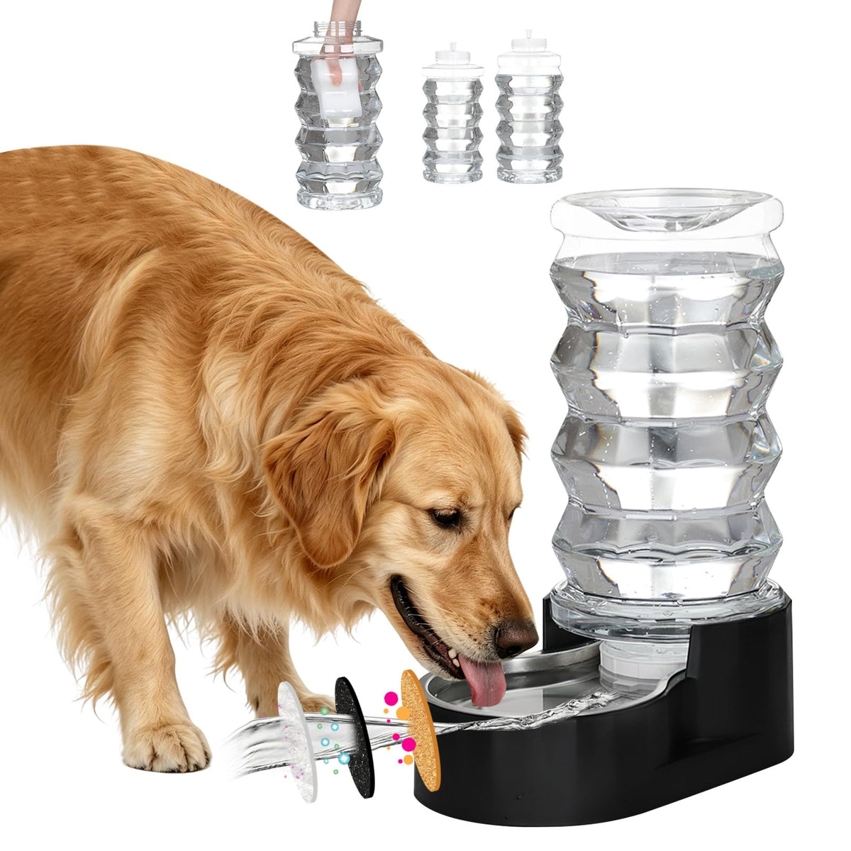 RIZZARI 4L Gravity Cat Water Dispenser:Spill Resistant for Apartments