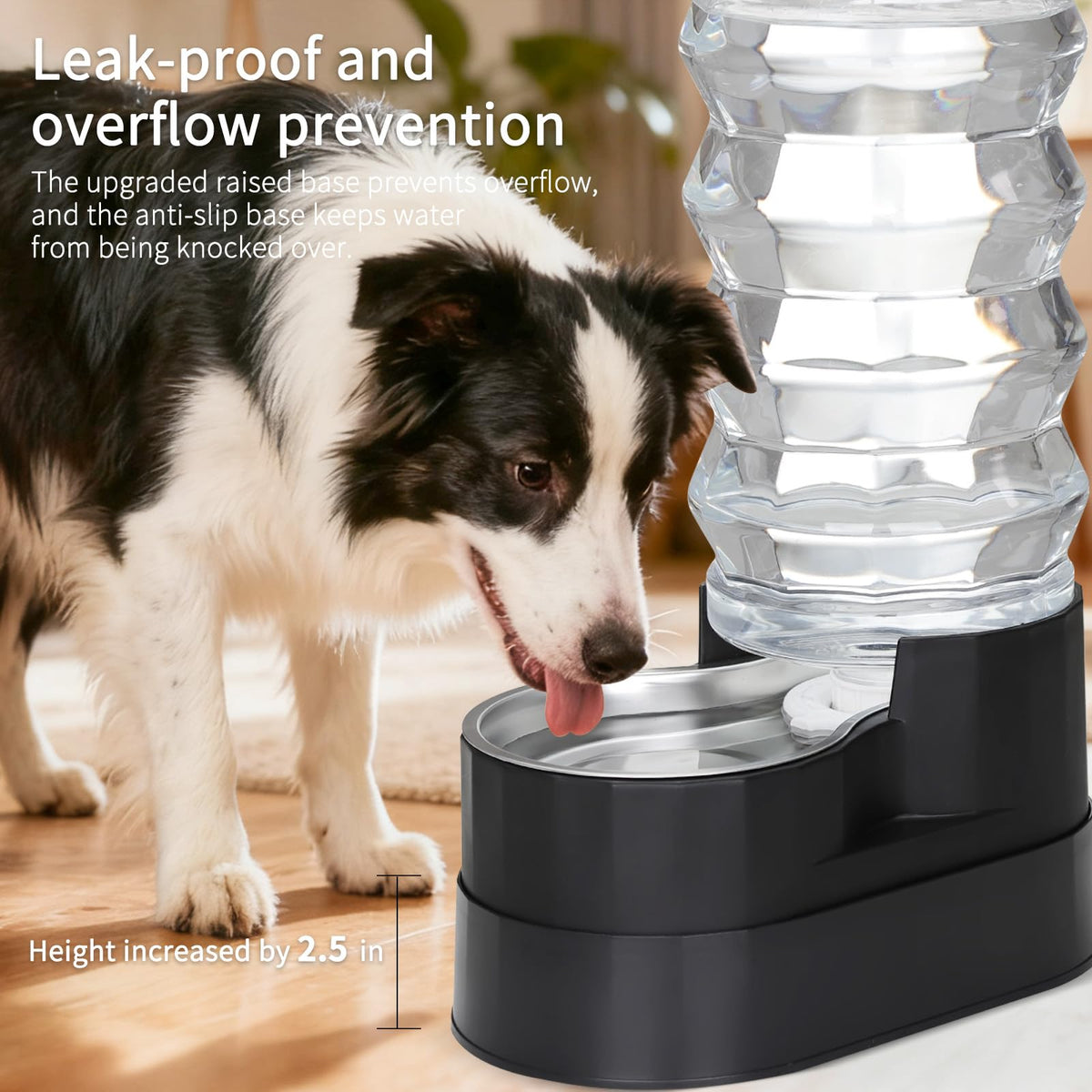 RIZZARI 4L Gravity Cat Water Dispenser:Spill Resistant for Apartments