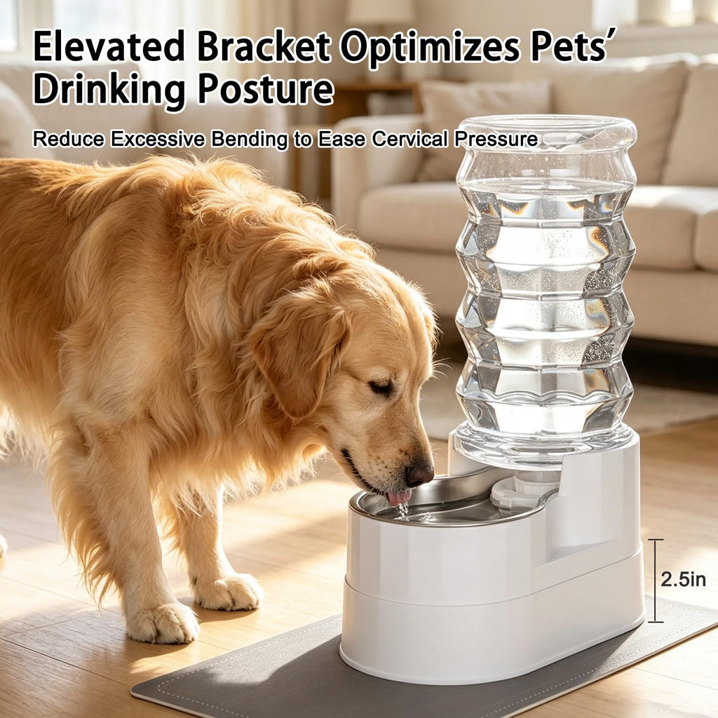 RIZZARI 4L Gravity Cat Water Dispenser:Spill Resistant for Apartments